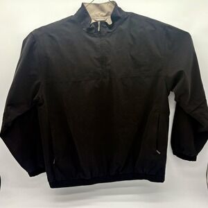 Glen‎ Echo Jacket Mens Large Black Half Zip Golf Windbreaker Nylon Polyester